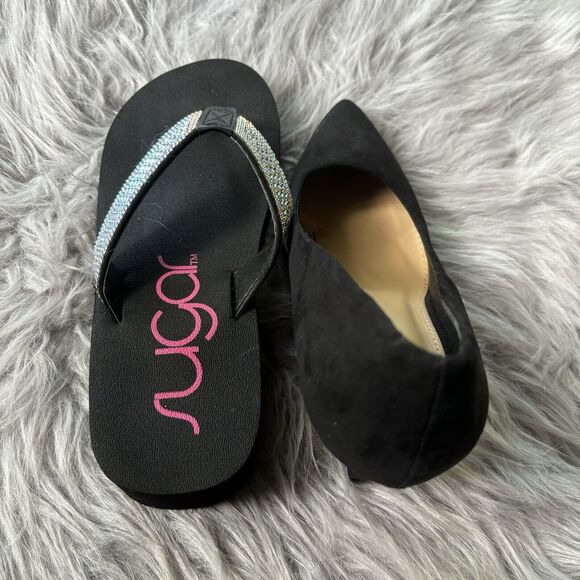 FOREVER 21 Heels Sz 6.5 Pointed Closed Toe Black Suede Pump Stilettos Career - Picture 6 of 6